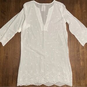 Talbots White Eyelet Swim Cotton Coverup